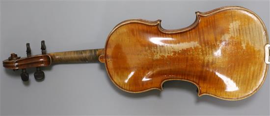 A French violin supplied by Antoine Curtil, Paris, c.1900-10,